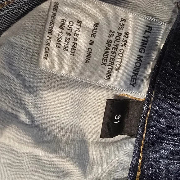 Flying Monkey Distressed Raw Hem Jeans – Size 31 - Picture 5 of 5